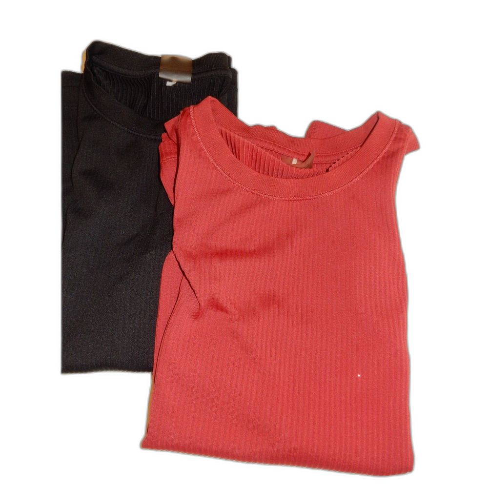 2 CALIA Women's Ribbed Racerback Tank Rust and Black sz L